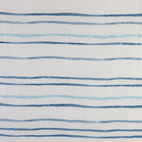 Tenda doccia 180x200cm in acrilico bianco con righe azzurre con ganci