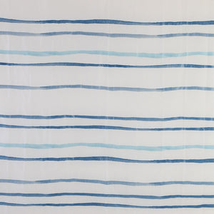 Tenda doccia 180x200cm in acrilico bianco con righe azzurre con ganci