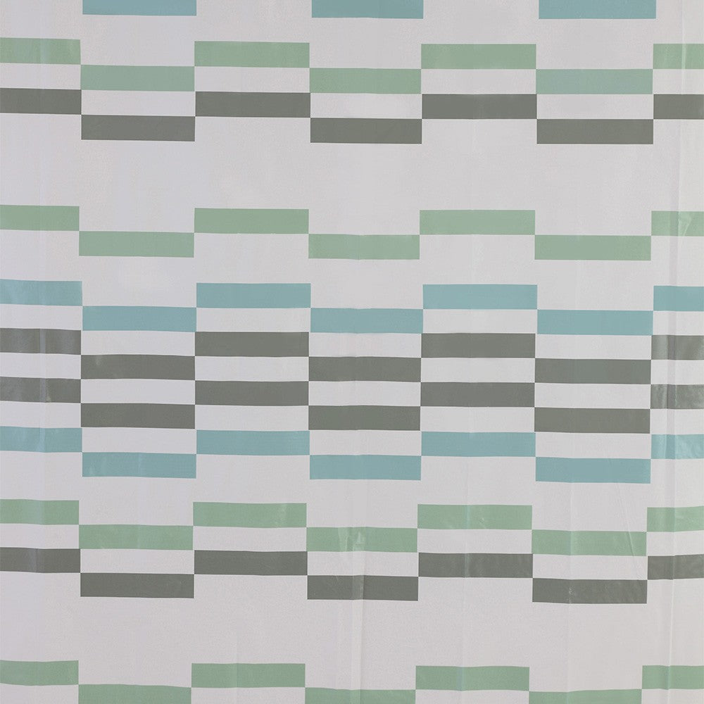 Tenda doccia 180x200cm in  acrilico dal motivo a scacchi munita di ganci