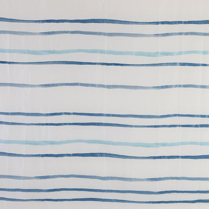 Tenda doccia 240x200cm in acrilico bianco dalle righe azzurre con ganci