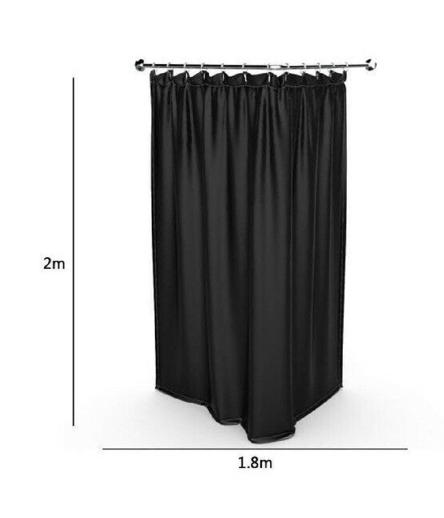 Tenda Doccia Antimuffa Impermeabile 180 X 200 Cm Con Anelli Bagno Nera 69768         