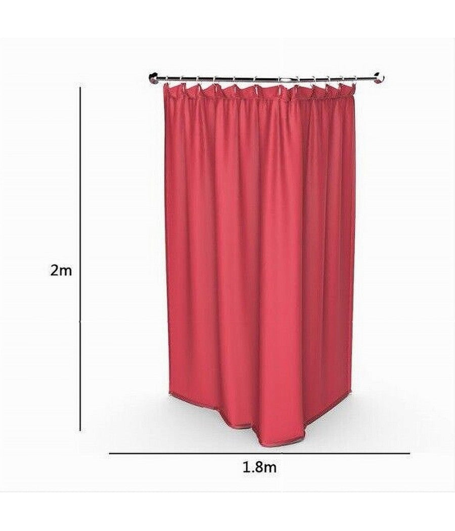 Tenda Doccia Antimuffa Impermeabile 180 X 200 Cm Con Anelli Bagno Rossa 69933         
