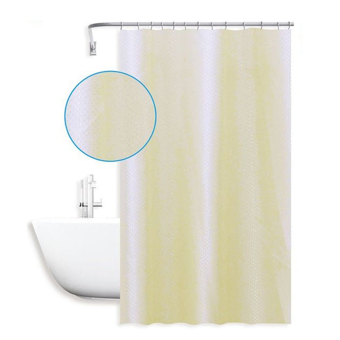 Trade Shop - Tenda Doccia Antimuffa Impermeabile 180x200 Cm Bianca Gialla Texture Rombi 59817         