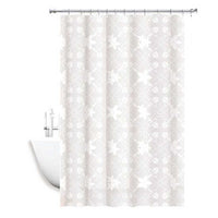 Trade Shop - Tenda Doccia Antimuffa Impermeabile 180x200cm Anelli Bagno Bianca Maiolica 69511 -