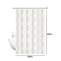 Trade Shop - Tenda Doccia Antimuffa Impermeabile 180x200cm Anelli Bagno Bianca Maiolica 69511 -