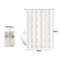 Trade Shop - Tenda Doccia Antimuffa Impermeabile 180x200cm Anelli Bagno Bianca Maiolica 69511 -