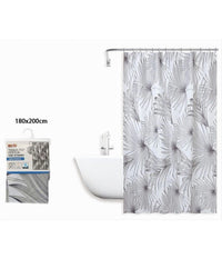 Tenda Doccia Antimuffa Impermeabile 180x200cm Con 12 Anelli Bagno Tropicale 87076         