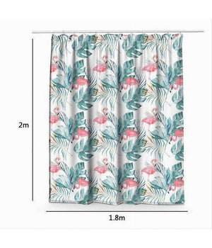 Tenda Doccia Antimuffa Impermeabile 180x200cm Con Anelli Bagno Fenicotteri 69957         