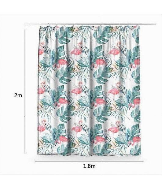 Tenda Doccia Antimuffa Impermeabile 180x200cm Con Anelli Bagno Fenicotteri 69957         