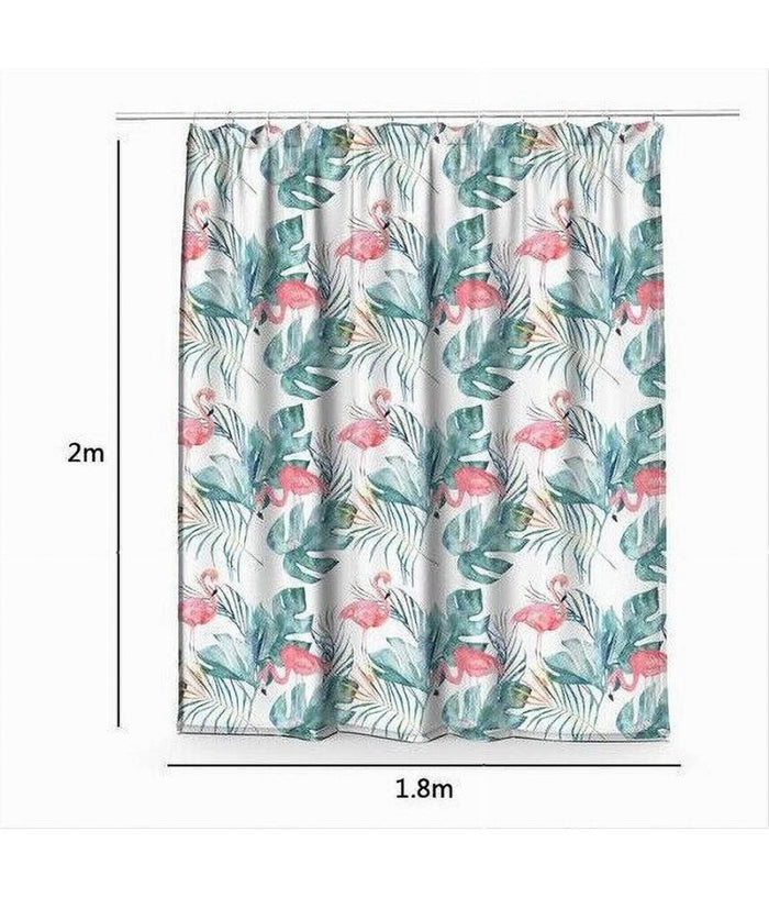 Tenda Doccia Antimuffa Impermeabile 180x200cm Con Anelli Bagno Fenicotteri 69957         