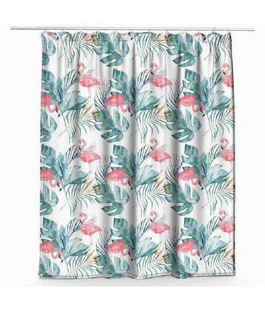 Tenda Doccia Antimuffa Impermeabile 180x200cm Con Anelli Bagno Fenicotteri 69957         