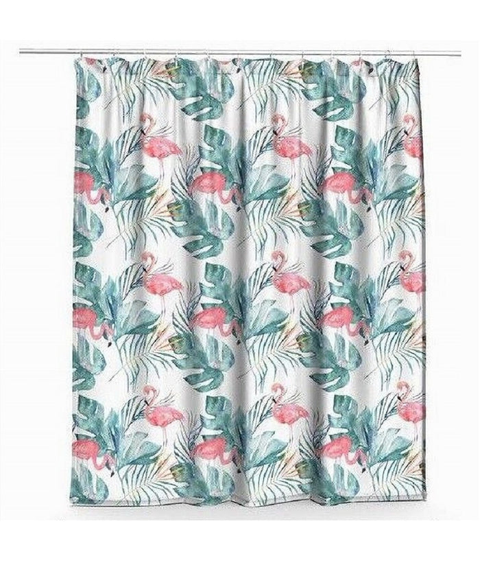 Tenda Doccia Antimuffa Impermeabile 180x200cm Con Anelli Bagno Fenicotteri 69957         