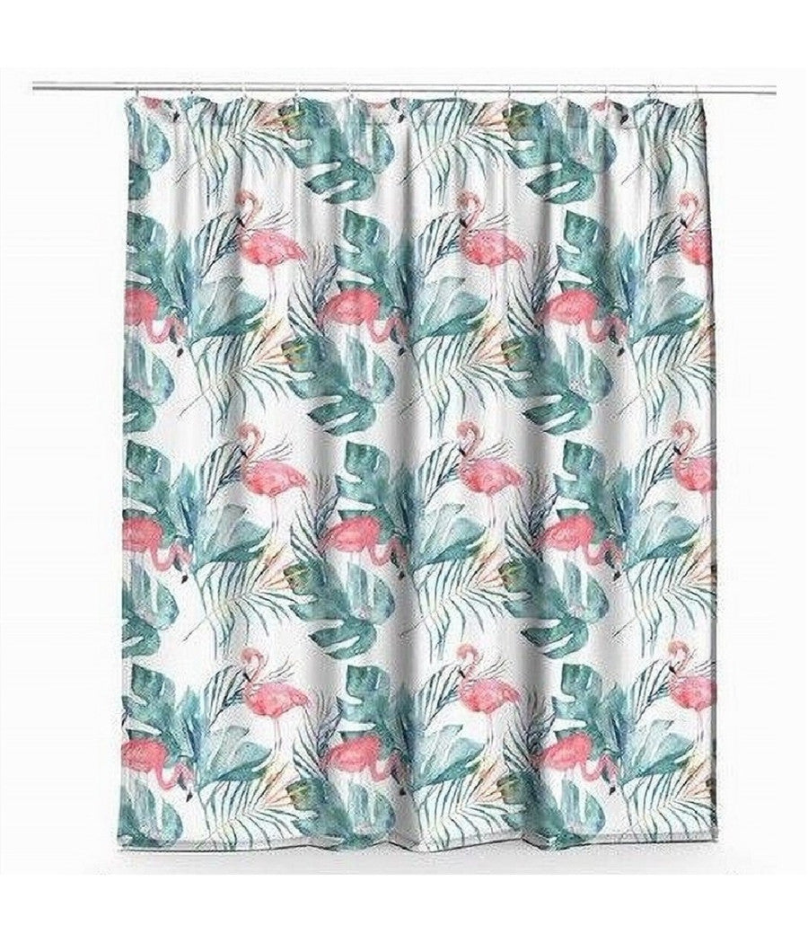 Tenda Doccia Antimuffa Impermeabile 180x200cm Con Anelli Bagno Fenicotteri 69957         