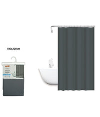 Tenda Doccia Antimuffa Impermeabile 180x200cm Con Anelli Bagno Grigio Scuro 79718         