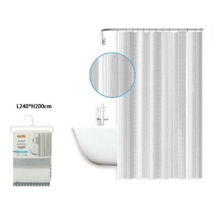 Trade Shop - Tenda Doccia Antimuffa Impermeabile 240 X 200 Cm Con Anelli Bagno 59812 -
