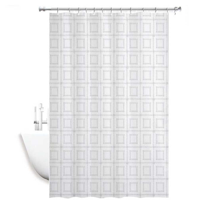 Trade Shop - Tenda Doccia Antimuffa Impermeabile 240 X 200 Cm Con Anelli Bagno Quadrati 59390 -