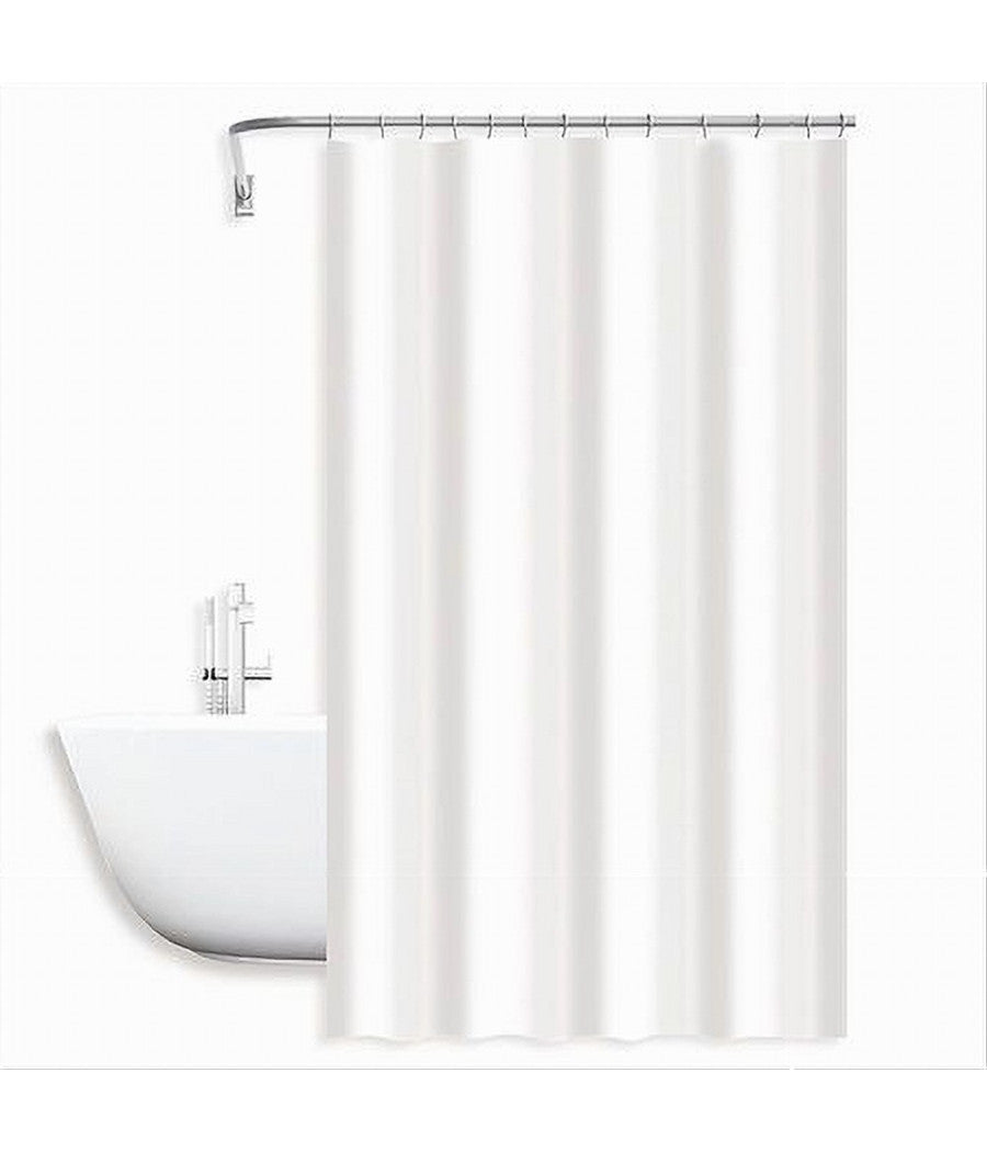 Tenda Doccia Antimuffa Impermeabile 240 X 200 Cm Ganci Anelli Bagno Bianca 79709         