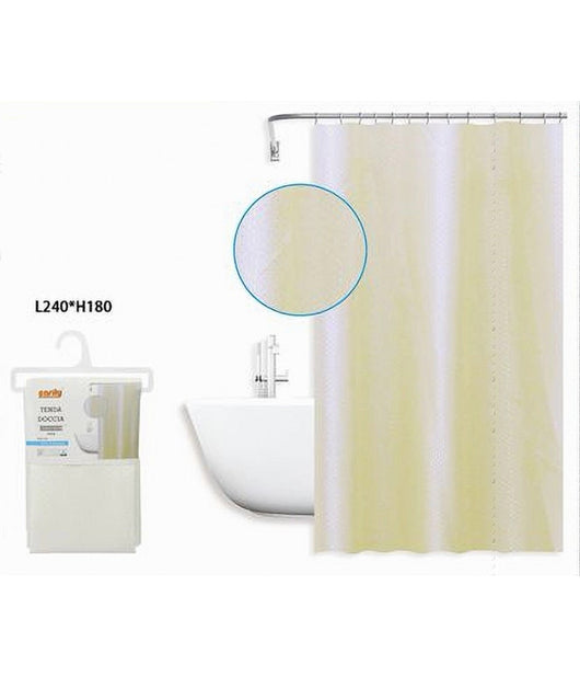 Tenda Doccia Antimuffa Impermeabile 240x180cm Bianca Gialla Texture Rombi 59818         