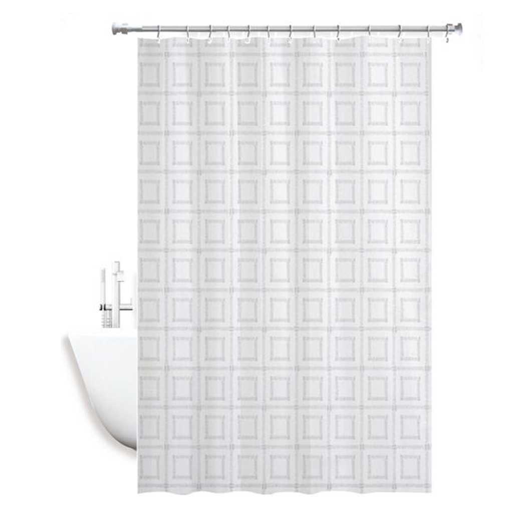 Trade Shop - Tenda Doccia Antimuffa Impermeabile Bagno 180 X 200 Cm Con Anelli Quadrati 59391 -