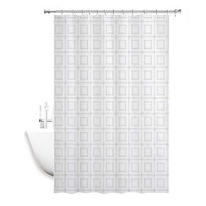 Trade Shop - Tenda Doccia Antimuffa Impermeabile Bagno 180 X 200 Cm Con Anelli Quadrati 59391 -