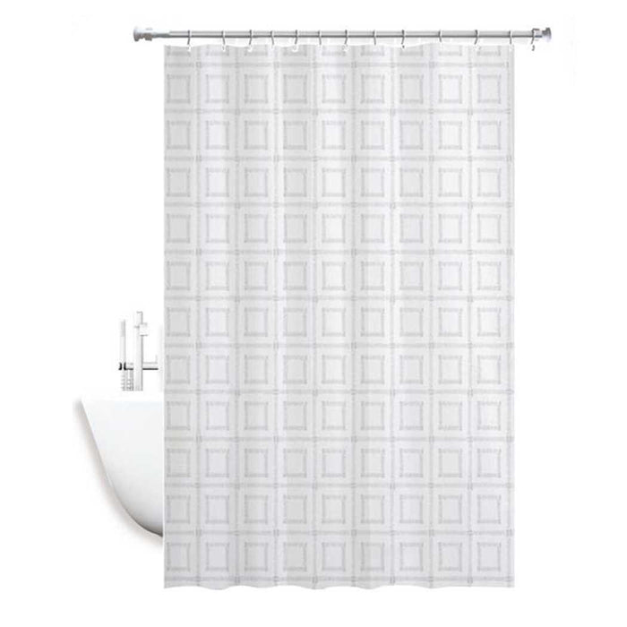 Trade Shop - Tenda Doccia Antimuffa Impermeabile Bagno 180 X 200 Cm Con Anelli Quadrati 59391 -