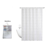 Trade Shop - Tenda Doccia Antimuffa Impermeabile Bagno 180 X 200 Cm Con Anelli Quadrati 59391 -