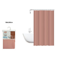Trade Shop - Tenda Doccia Antimuffa Impermeabile Peva 180x200 Cm Con Anelli Bagno Rosa 79710         