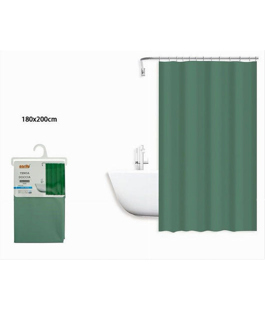 Tenda Doccia Antimuffa Impermeabile Peva 180x200 Cm Con Anelli Bagno Verde 79712         