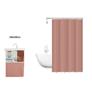 Trade Shop - Tenda Doccia Antimuffa Impermeabile Peva 240 X 200cm Con Anelli Bagno Rosa 79711         
