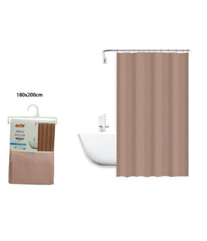 Trade Shop - Tenda Doccia Antimuffa Impermeabile Poliestere 180x200cm Con Anelli Ganci Bagno 79857 -