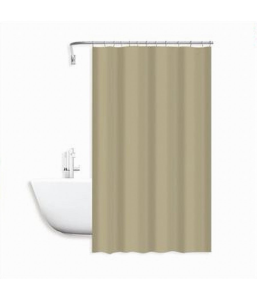 Tenda Doccia Antimuffa Impermeabile Poliestere 180x200cm Ganci Bagno Beige 79859         