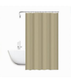 Tenda Doccia Antimuffa Impermeabile Poliestere 180x200cm Ganci Bagno Beige 79859         