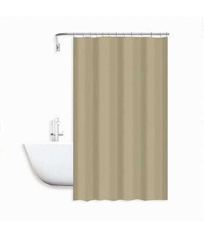 Tenda Doccia Antimuffa Impermeabile Poliestere 180x200cm Ganci Bagno Beige 79859         