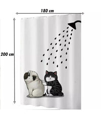 Tenda Doccia Impermeabile 180x200 Cm Con 12 Anelli Vasca Bagno Cane Gatto 87093         