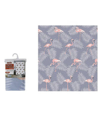 Tenda Doccia Impermeabile Tessuto Pvc 12 Ganci In Plastica Fenicotteri 180x200cm         