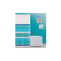 Trade Shop - Tenda Doccia In Vinile Con Ganci Impermeabile 180 X 200 Cm Azzurro Verde -