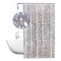 Trade Shop - Tenda Doccia Vasca Antimuffa Impermeabile Bianca Con Sassolini 180 X 200cm 59525 -