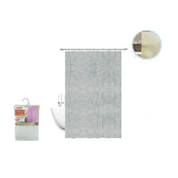 Trade Shop - Tenda Doccia Vasca Antimuffa Impermeabile Grigio Bianco 180 X 220cm Anelli 52131 -