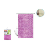 Trade Shop - Tenda Doccia Vasca Antimuffa Impermeabile Rosa/fuxia 180x220 Cm Con Anelli 52131 -