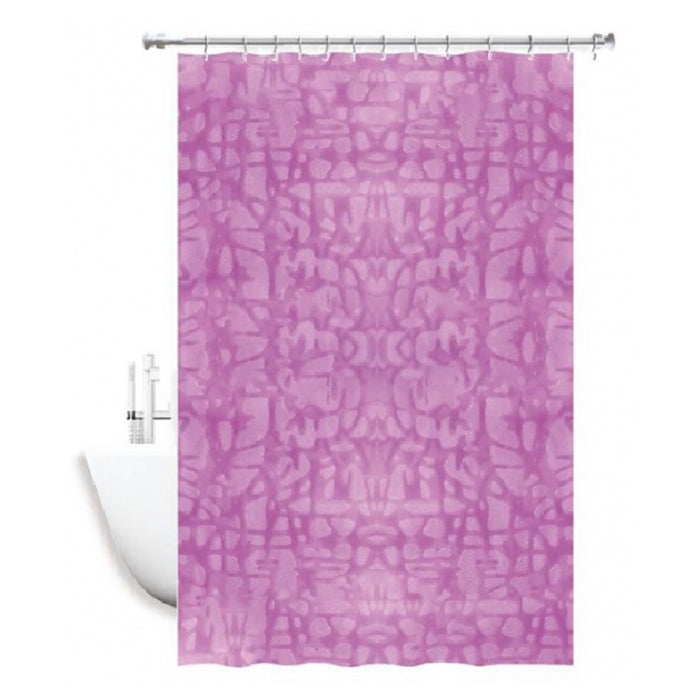 Trade Shop - Tenda Doccia Vasca Antimuffa Impermeabile Rosa/fuxia 180x220 Cm Con Anelli 52131 -