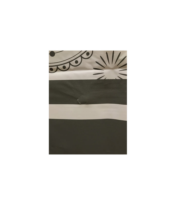 Tenda Doccia Vasca Bagno 12 Anelli 180x200 Cm Motivo Paisley Etnico Grigio 87581         