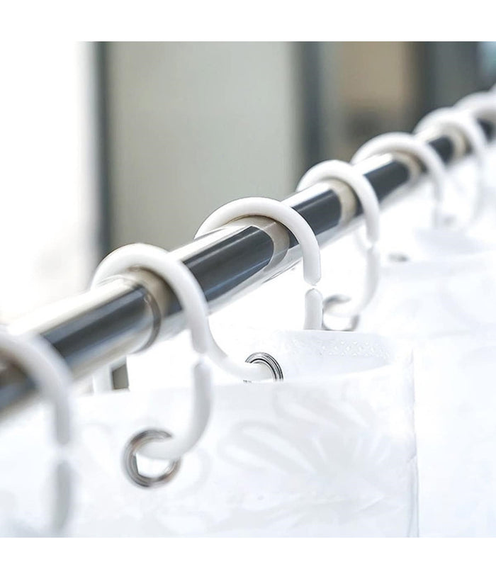 Tenda Doccia Vasca Bagno 180x200cm Impermeabile Con 12 Anelli Fiore Bianco 87579         