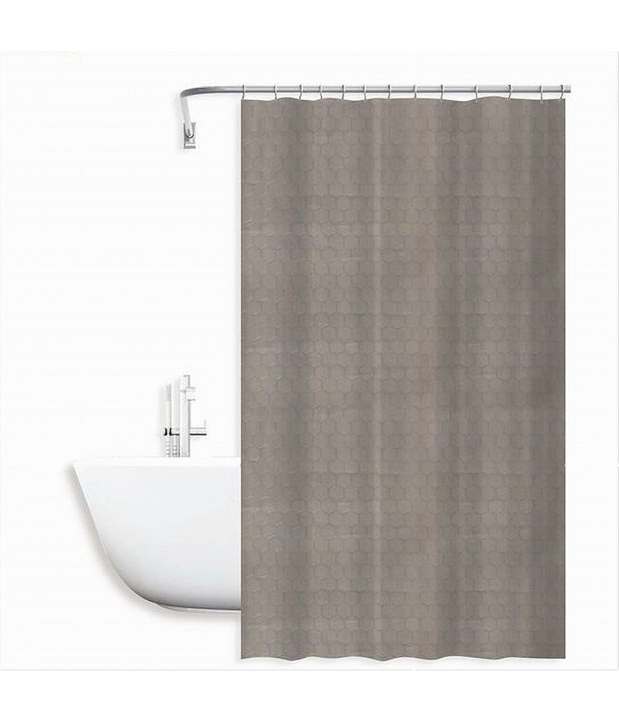 Tenda Doccia Vasca Bagno Effetto 3d Nido D'ape Tortora 240x200 Cm 12 Ganci 87604         