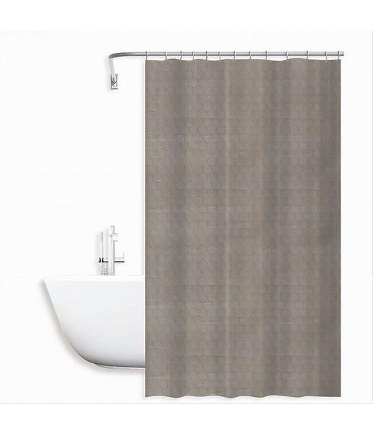 Tenda Doccia Vasca Bagno Effetto 3d Nido D'ape Tortora 240x200 Cm 12 Ganci 87604         