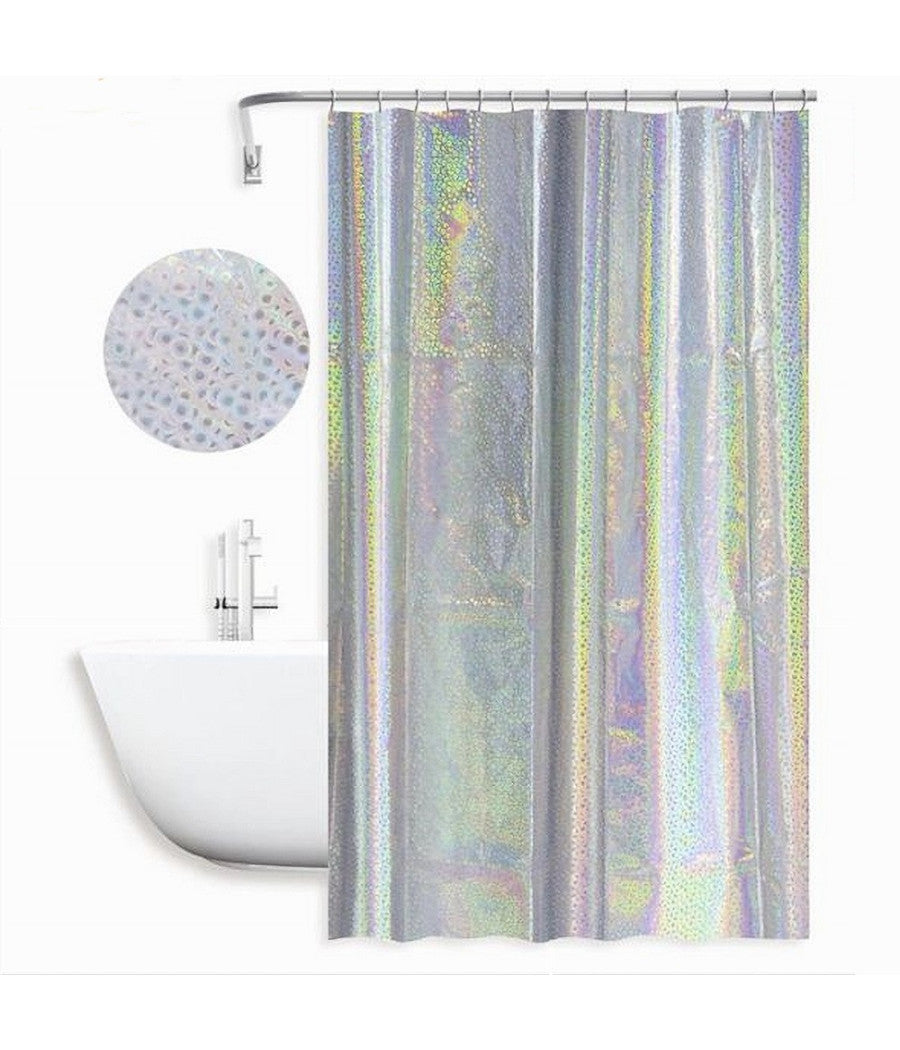Tenda Doccia Vasca Bagno Effetto Paillettato Iridescente 12 Ganci 240x180cm 87190         