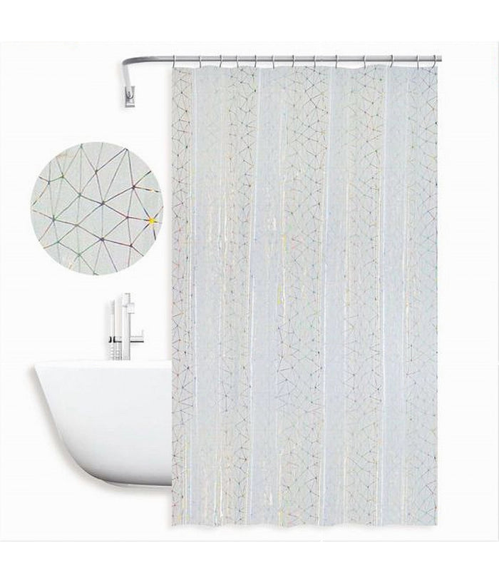 Tenda Doccia Vasca Bagno Geometrico Effetto Prisma Con 12 Ganci 240x180 Cm 87184         