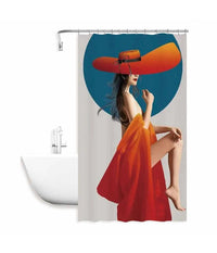 Tenda Doccia Vasca Bagno Impermeabile Donna Sexy 180 X 200cm Con 12 Anelli 87094         