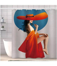 Tenda Doccia Vasca Bagno Impermeabile Donna Sexy 180 X 200cm Con 12 Anelli 87094         