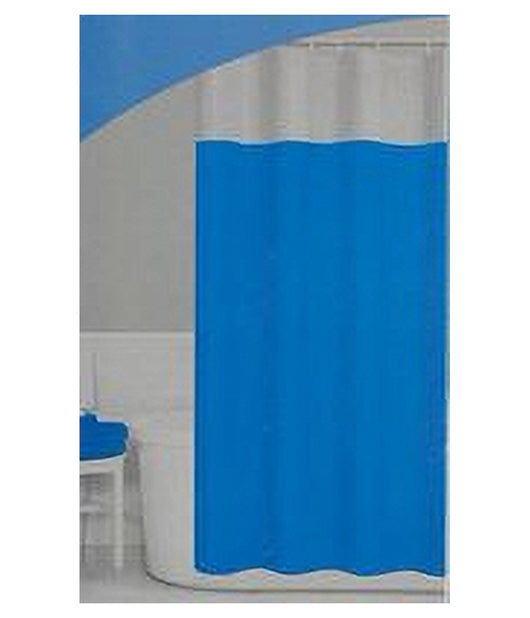 Tenda Doccia Vasca Bagno Peva Con 12 Ganci 180 X 200cm Trasparente Celeste 69494         