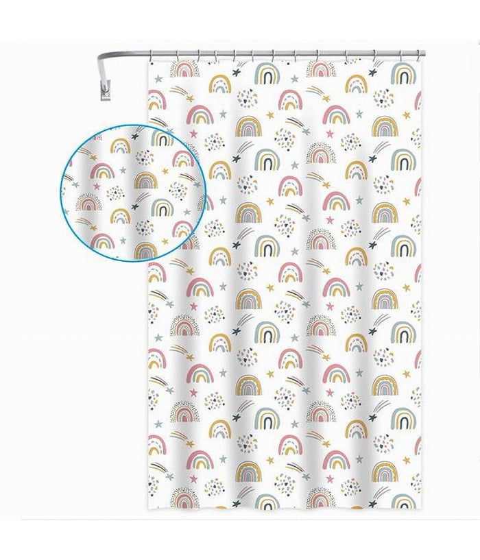 Tenda Doccia Vasca Da Bagno Con 12 Ganci Arcobaleno Fantasy 180x200cm Peva 87563         